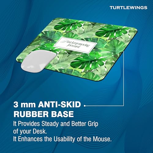 Image of TURTLEWINGS | Mousepad | Inspirational Quote Mousepad - 22x18 cm, 3mm Thick | Abstract Design Non-Slip Rubber Base | Office, Study & Gaming Use | Premium Smooth Surface 19
