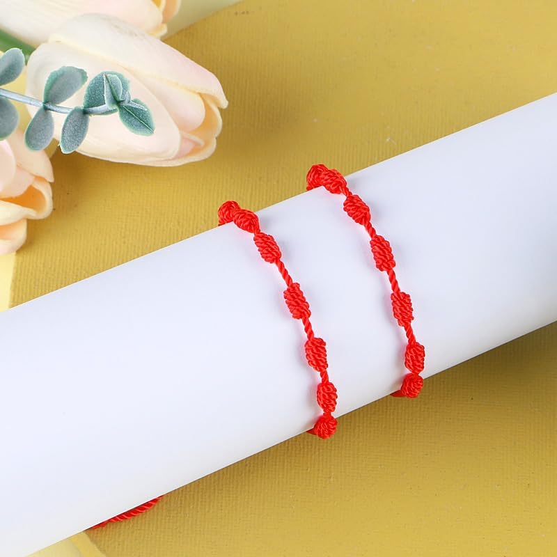 Valentine’s Day Gifts for Her Red String of Fate 7 Knots Couples Bracelets — Meaningful Matching Bracelets & Protective Amulet Gift for Anniversary, Long Distance Love, Him and Her - Image 5