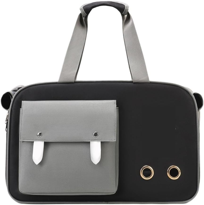 Versatile Cartoon-Themed Multi-Carry Pet, Transparent-Window Essential for Small & Medium Pet Outings(Grey)