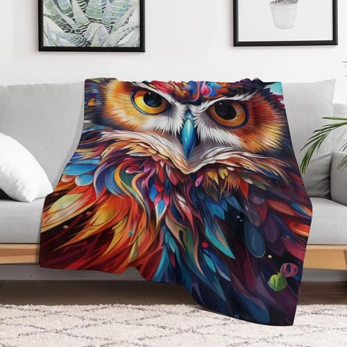 Couverture hibou 180x200 cm pour lit et canapé douillet - 3