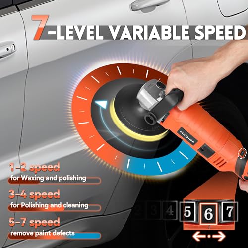 image for EZISOE Buffer Polisher, Powerful Buffer Waxer, 7 Variable Speed 1000-3