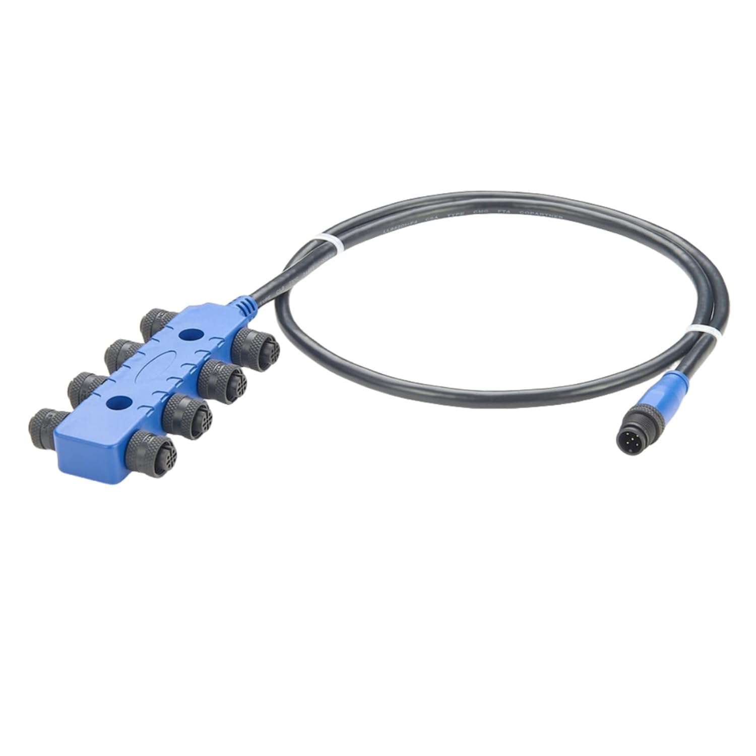 NMEA 2000 8 Way Splitter Cable M12 Micro-C Multiport Sensor MPIS Box Marine Boat N2K 8 Port Drop Cable for CanBus DeviceNet CANOpen GPS Autopilot AIS Fish Finder Navigation(1M/3.3FT)