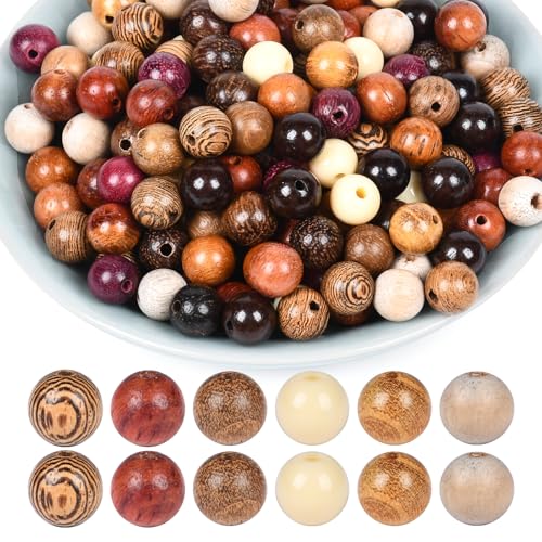 210pcs Wooden Beads for Crafts 8mm Wood Beads for Jewelry Making Bracelets