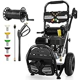 4200PSI Gas Pressure Washer 4.0GPM Gas Power Washer 212CC Gas Powered Washing Machine Commercial High Pressure Washer with 25ft Hose&5 Nozzles for Patio Garden Yard Vehicle