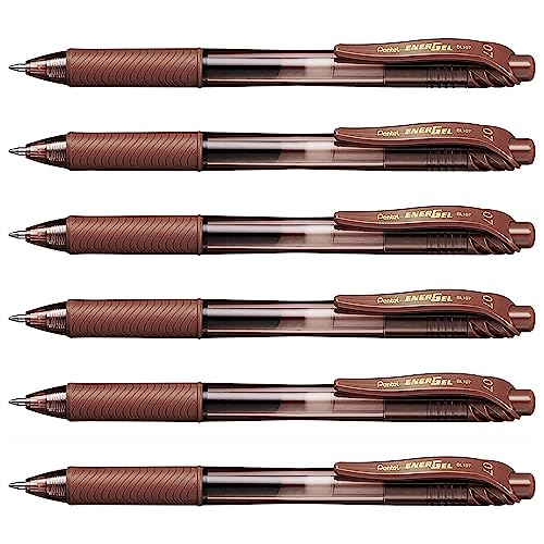 Stylos gel EnerGel-X BL107 marron 0.7mm pour écrire sans bavure
