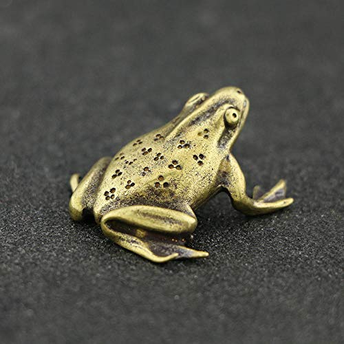 Figurines de grenouilles en laiton antique pour décoration de bureau élégante