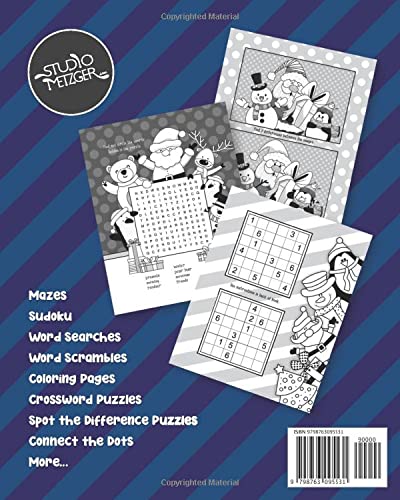 Santa's Big Bag of Puzzles & Games Activity Book for Kids - Packed with Over 150 Fun-Filled Pages of Activities: Santa Letter, Sudoku, Mazes, ... Color by Number, More (Activity Avalanche) image 3