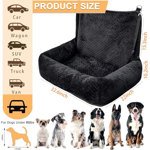 zefinot assento de carro para cães médios/grandes, cama de carro para cães zefinot para cães pequeno