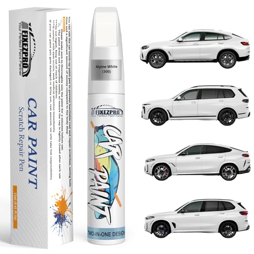 Image of 300 Alpine White Touch Up Paint for BMW, Color Exact Match Car Paint Scratch Repair Remover Pen Kit Quick & Easy Fix Vehicle Chips and Automotive Nicks Scuff