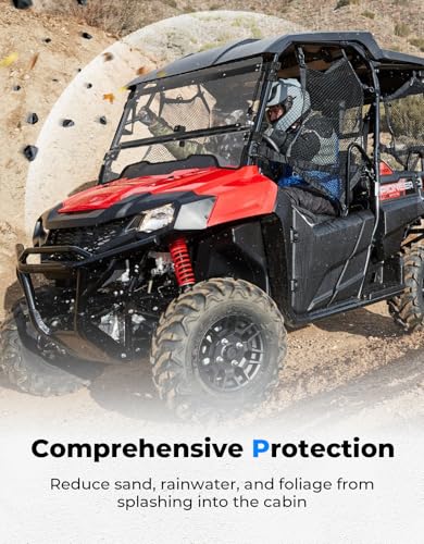 Image of KEMIMOTO 3-in-1 Flip Up Windshield Compatible with Pioneer 700 /700-4, Heavy