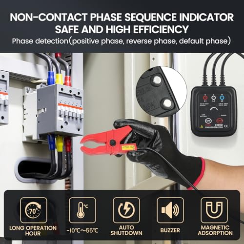 Image of EITAI1000D Non-Contact Phase Rotation Meter, AC 70V-1000V, Φ1.6inch /40mm, Manufacturer Direct Sales, Phase Sequence Tester