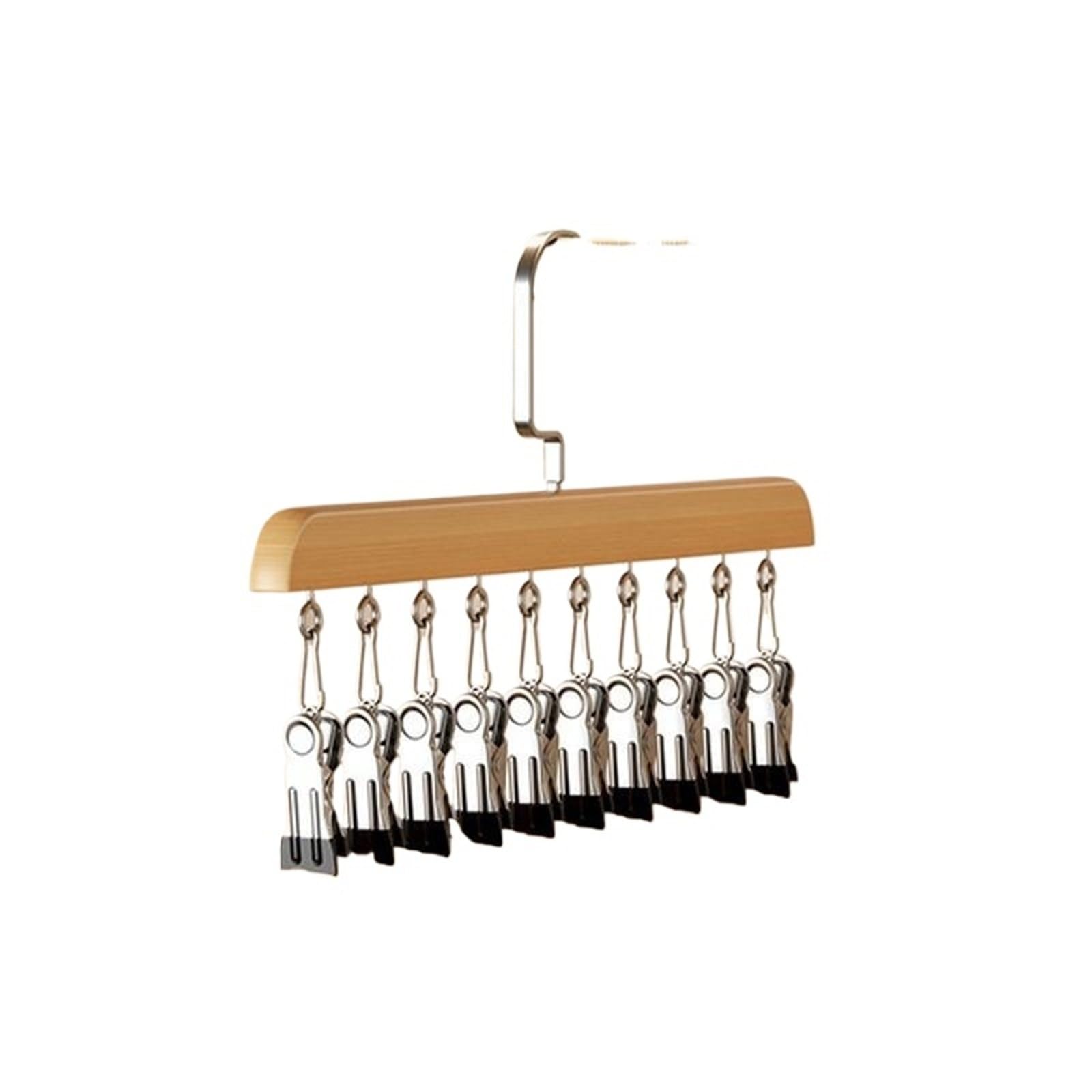 Clothes Pegs Closet Organizer With 10/12 Clips, Space Saving Hanging, Space-Saving Hat Scarf Clothespins(C)