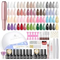 PEACECOLOR 38PCS Kit Vernis Semi Permanent Complet avec lampe UV Ponceuse pour Ongles, 22 Couleurs Vernis à Ongles avec Base Coat Top Coat Kit Ongle Gel UV Complet Outils de Manucure Nail Art