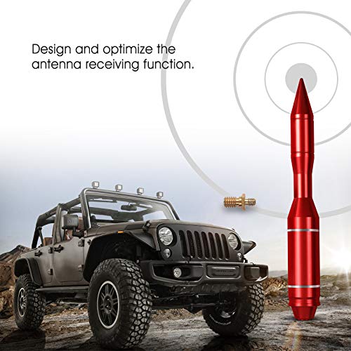 NIXON OFFROAD Bullet Antenna Compatible for Jeep Wrangler JK/JL/JT(2007-2021),Aluminum Antenna Replacement Accessories for Jeep Wrangler, Red - Thumbnail 3