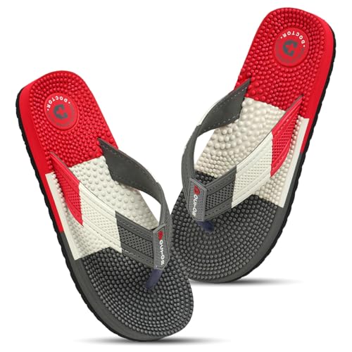 Image of DOCTOR HEALTH SUPER SOFT Men's & Boys Anti-Skid Flip Flops with Acupressure Massage Footbed | Lightweight | Soft | Doctor-Recommended Slipper for Pain Relief | All Day Wear Acupressure Doctor Slipper