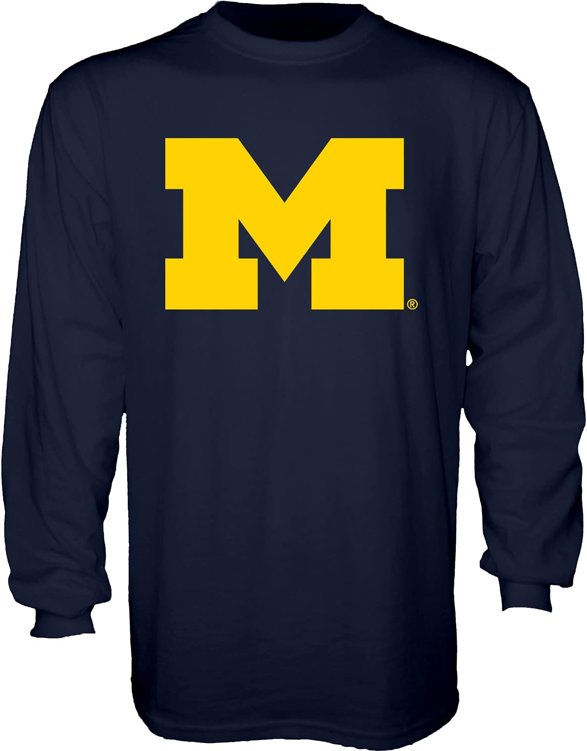 Blue 84 Men's Michigan Wolverines Long Sleeve T Shirt Team Color Icon, Navy, Large