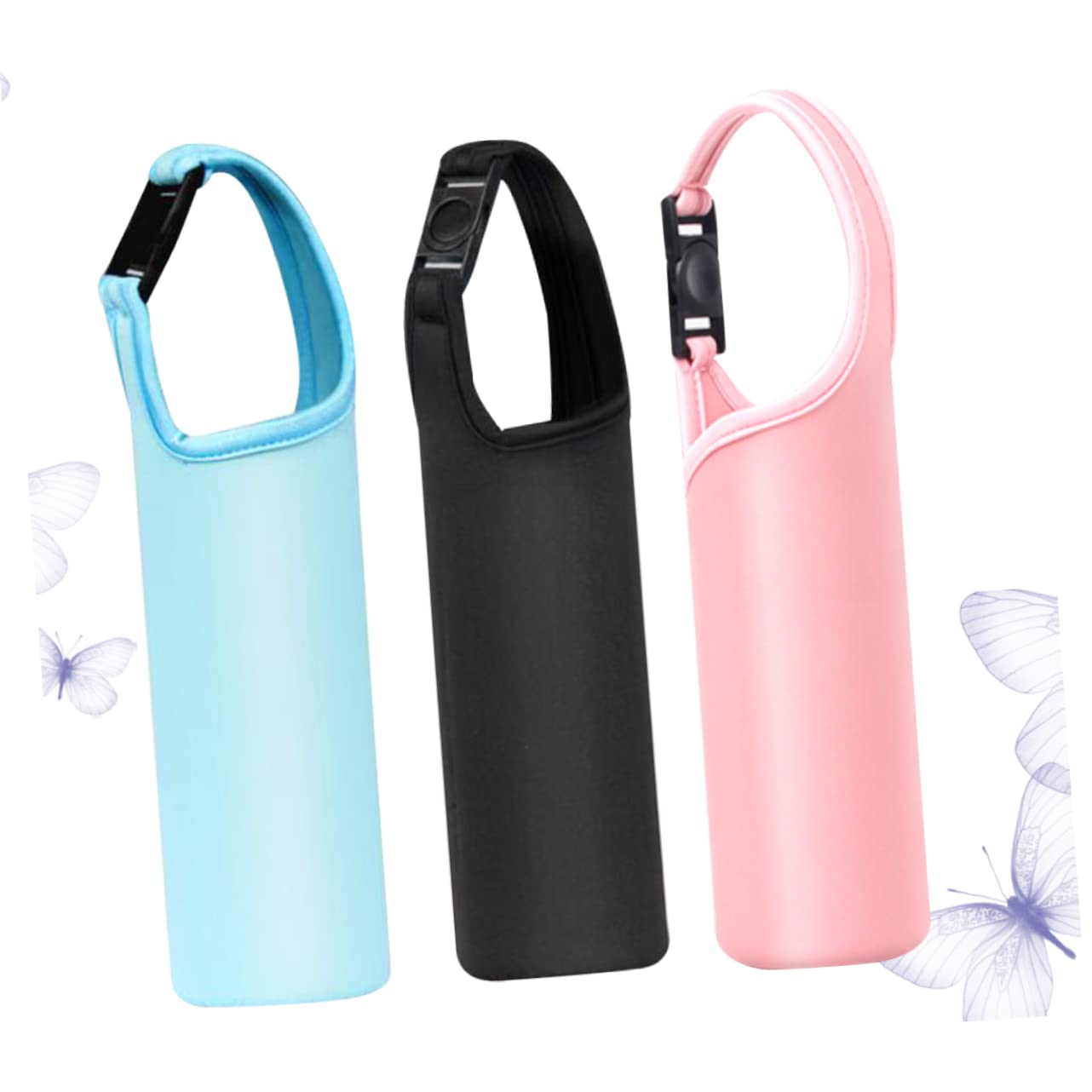 Happyyami Custodia Termica per Bottiglia Automatico Adesivi Cuore di Pesca Copertura Lucida Dell'orologio Astuccio Cucire Strass Portatori Trasportatore d'Acqua Portabevande Kit