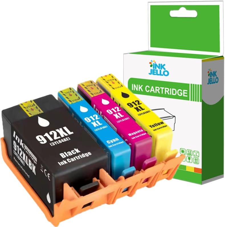 Inkjello 912XL Ink Cartridge For Printer, Compatible With HP Officejet