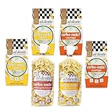 Al Dente Carba-Nada Variety Pack – Low Carb, High Protein Pasta. Includes Cavatappi, Rigatoni, Egg & Roasted Garlic Fettuccine. Keto & Diabetic Friendly, Non-GMO, Cage-Free Eggs