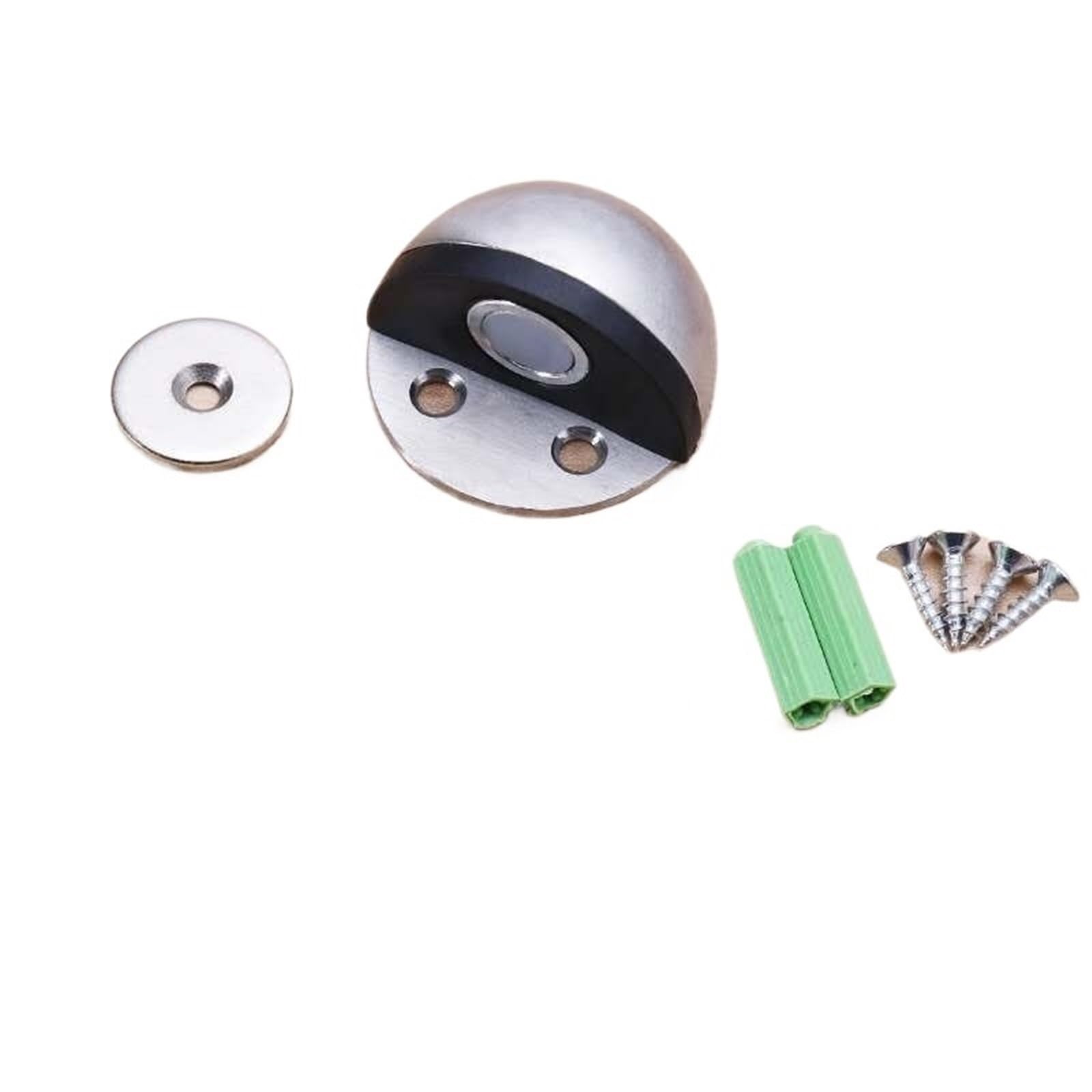 Door Stop Stainless Steel Dual Door Stopper Nail-Free Catch Wall Protector Bumper Wedge Stop Floor Holder of(Color1)