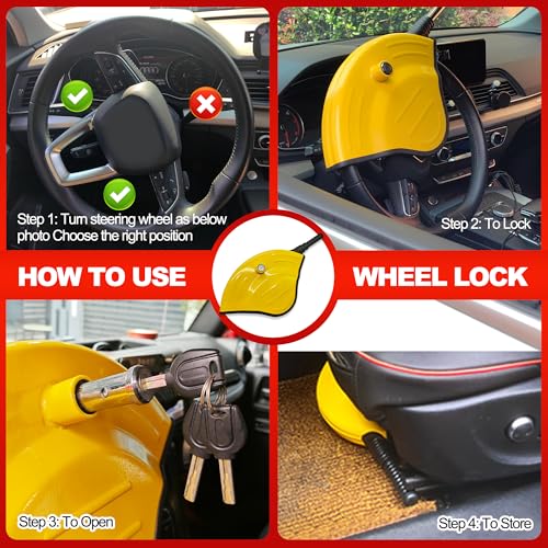 KAYCENTOP Half-Cover Steering Wheel Lock