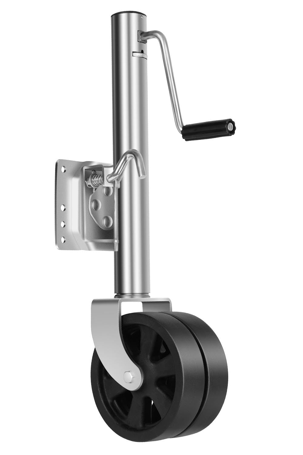 FAHKNS Podnośnik do przyczepy z podwójnym kołem 20 cm, podnośnik obrotowy 907 kg, podwójne koła, wytrzymały podnośnik do kampera 30 cm, do kampera, srebrny
