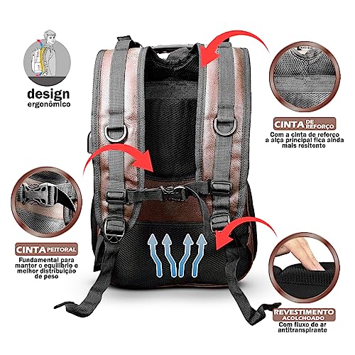 Mochila Notebook Masculina Bolsa Executiva Escolar Couro Top
