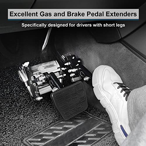 DriFeez Gas and Brake Pedal Extenders for Short Drivers People Driving Cars, Go Kart, Ride on Toys, Adjustable Length and Angle Auto Vehicles Brake and Accelerator Pedals (Version DF-YCQ200)