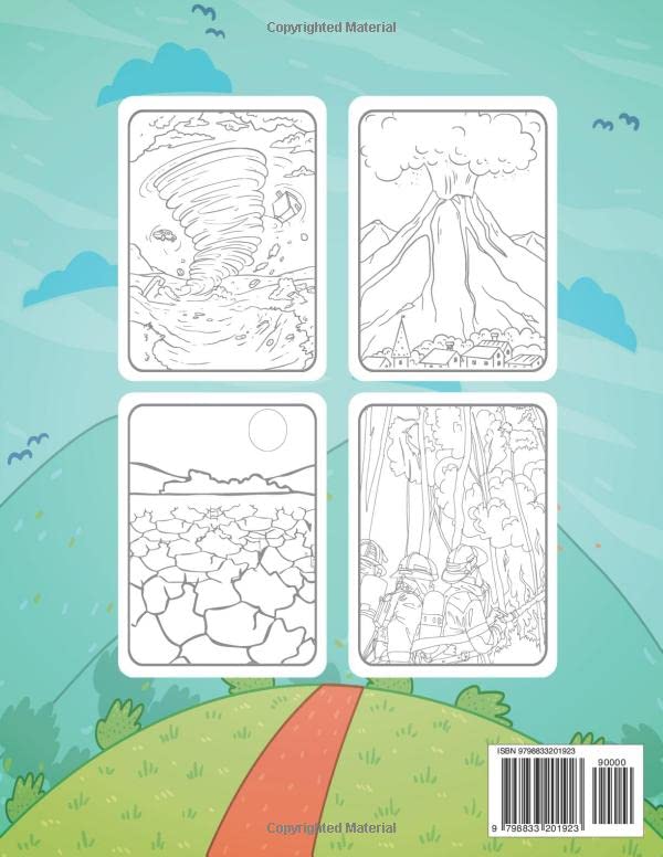 Miniatura 2 de Natural Disasters Coloring Book Unique Coloring Pages About Massive Environmental Cataclysms For Kids & Adults ( Volcano, Tornado, Tsunami, ...
