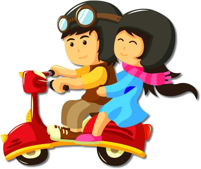 Bhai Please Couple Scooter Ride Wooden Fridge Magnet (Pack of 1) Valentine, Anniversary, Couple, Wedding And Love Gift And Decoration - Gift For Couple, Lovers, Him - Her, Men - Women