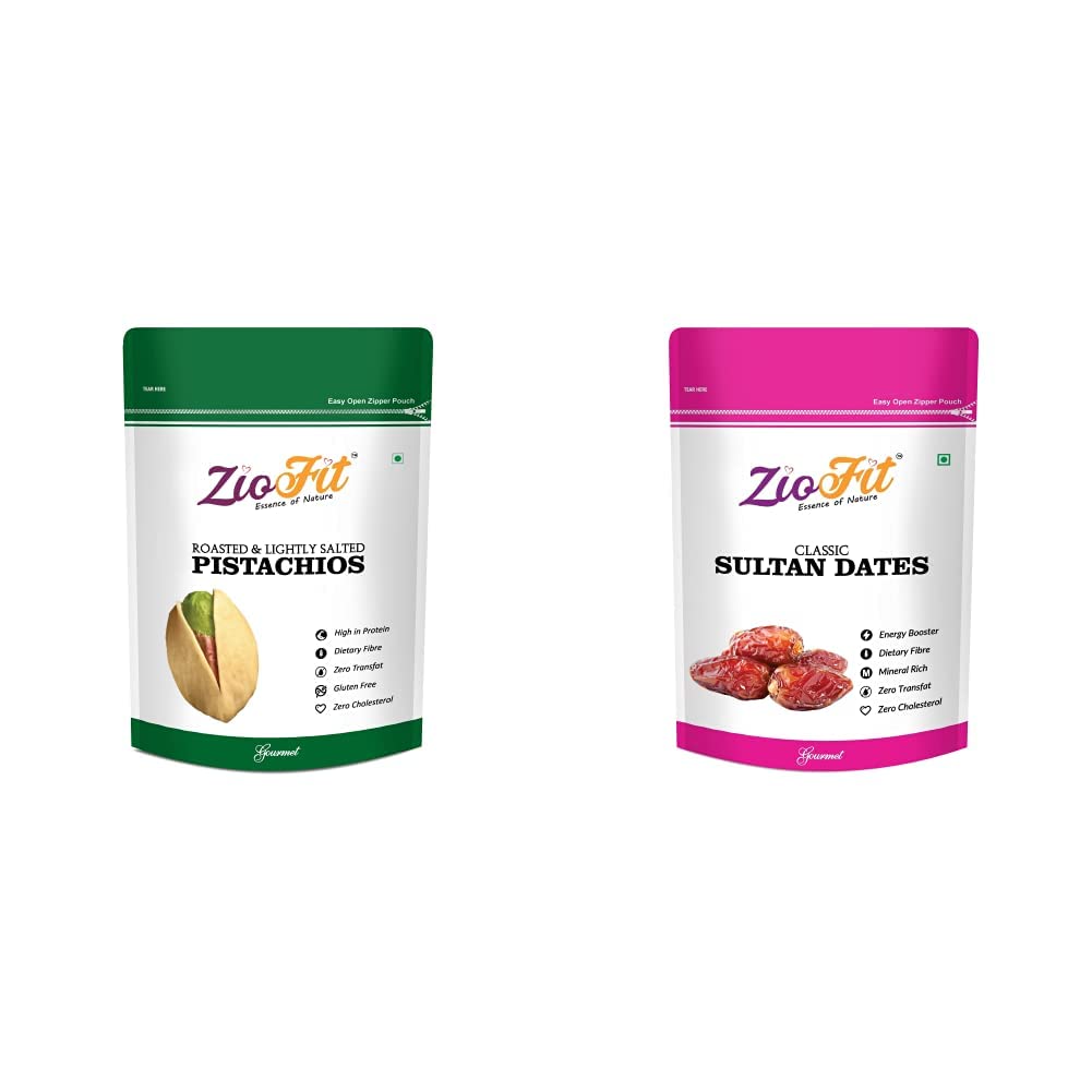 Ziofit Roasted & Lightly Salted Pistachios, 200g (Buy 1 Get 1 Free) + Ziofit Classic Sultan Dates, 250g (Buy 1 Get 1 Free) (B08HM67PZK) Amazon Price History, Amazon Price Tracker