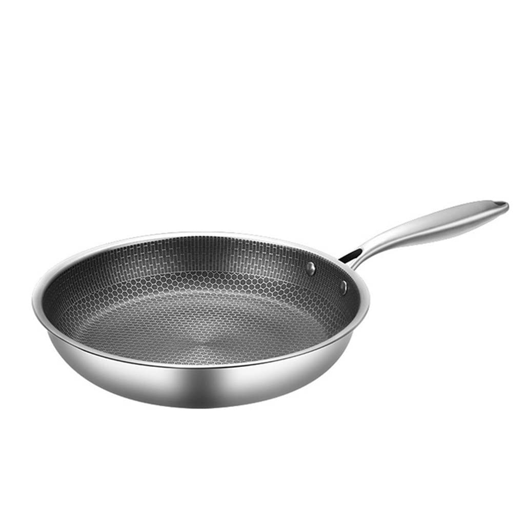 Stainless Steel Wok Thick Honeycomb Handmade Frying Pan Non-Stick Non Rusting Gas Induction Cooker Pan Color A Size
