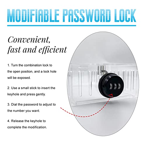 Universal Large Thermostat Guard With Combination Lock For Wall,Clear Thermostat Lock Box With Changeable Code Combination Lock,Fits Thermostats6.3" X 5.5" X 2.4" Or Smaller (1 Pcs) #TOP4