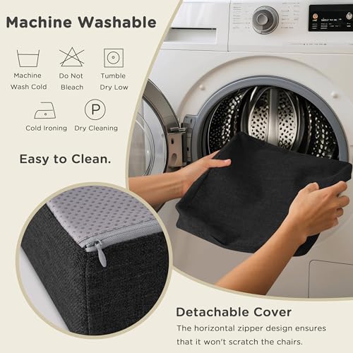 Image of AddGrace Recliner Cushions for Elderly Thick Seat Cushion 20 inchx20 inchx4 inch Chair Pads with Non Slip Backing and Washable Cover for Couch Armchair Chairs Black