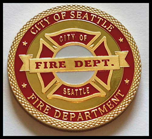 Seattle Fire Department Firefighter Colorized Challenge Art Coin