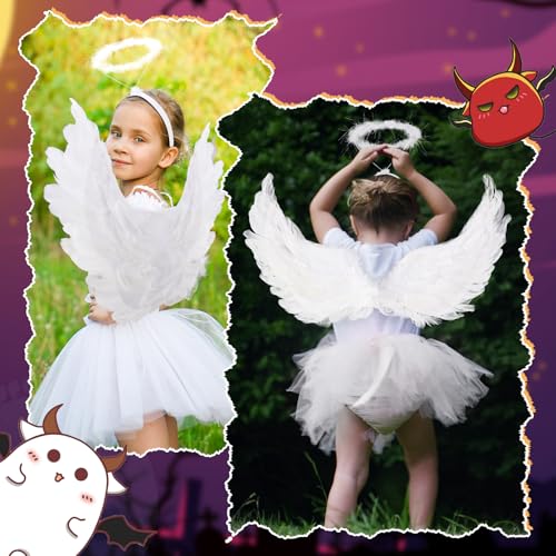 Set de Disfraz Ángel Halloween para Niñas 6 Piezas miniatura 4