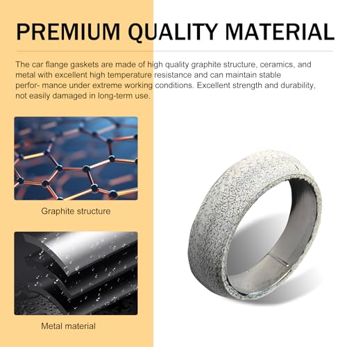 Image of MLY 2 PCS Exhaust Manifold Gasket, 2.5 Inch Graphite Exhaust Manifold Gasket, Leakproof Exhaust Pipe and Exhaust Manifold, Universal Replacement Exhaust Donut Gasket (ID 65MM)