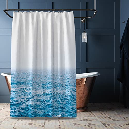 Rideau de douche anti moisissure vagues imperméable et lavable en polyester