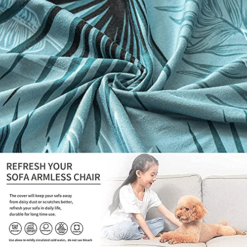Image of Eco-Ancheng Armless Chair Slipcover Removable Armless Accent Chairs Covers Washable Armless Slipper Chair Slipcover Printed Armless Chair Furniture Protector Covers for Living Dining Room Hotel