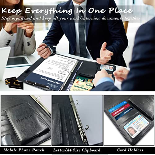 image for Darolin Business/Resume Portfolio Folder Binder, Padfolio with 3 Ring 