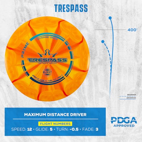 Dynamic Discs Prime Burst 5 Disc Golf Set | Includes Putter, Midrange, 2X Fairway & Driver + Mini Marker | Disc Golf Accessories for Beginners | 170-176g | Beginner Pack for Amateurs