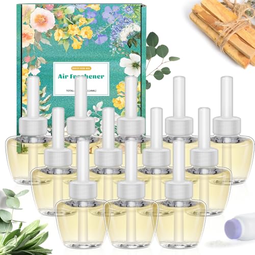 SCENTORINI Recambio para Ambientador Eléctrico, 19MLx12 Recambios de Perfume Palo Santo, Eucalipto Sauge, Polvo de Talco Para Bebe para Air Wick y para Glade Desodorante Hogar Difusor Eléctrico