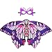 Kids Butterfly Wings Costume Mask for Girls Rainbow Halloween Dress Up Party (Purple Pink)