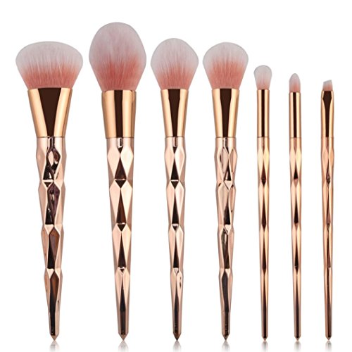 Preisvergleich Produktbild Btruely Makeup Pinsel Set 7PCS Professionelles Schminkpinsel Kosmeti Lidschatten Gesichtspinsel Eyeliner Kosmetik Bürste Schmink Pinselset Erröten Kosmetische Concealer Pinsel Pulver Pinsel (Roségold)