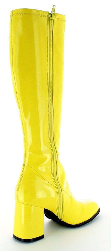 Das Kostümland Gogo Damen Retro Lackstiefel - Tolle Schuhe zur 70er 80er Jahre Disco Hippie Mottoparty - SCHMALER SCHAFT