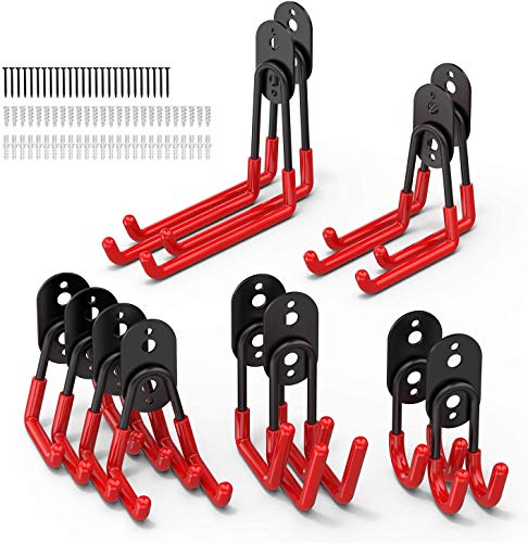Ganchos de garaje, paquete de 12 ganchos de almacenamiento de garaje de acero resistente Cover
