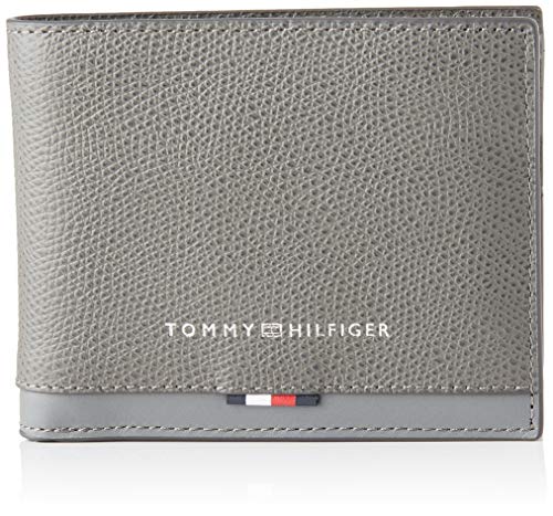 Tommy Hilfiger - Business Leather Mini Cc Wallet, Carteras Hombre, Gris (Concrete Grey), 1x1x1 cm (W x H L)