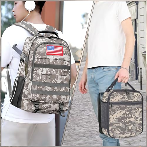 Fitvc School Backpack for Boys - 4pcs Camo Boys Backpack with Lunch Box Set for Kids Teens Elementary Middle School - 18″ Camouflage Bookbag with Usb Charging Port by Fitvc - Used condition - Image 6