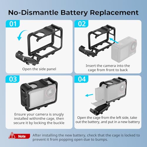 Image of SMALLRIG Action 5 Pro Action 4 Action 3 Cage for DJI, Cage with Multiple Expansion Interfaces, Protective Frame for DJI Osmo Action 3 Action 4 Action 5 Pro - 5135