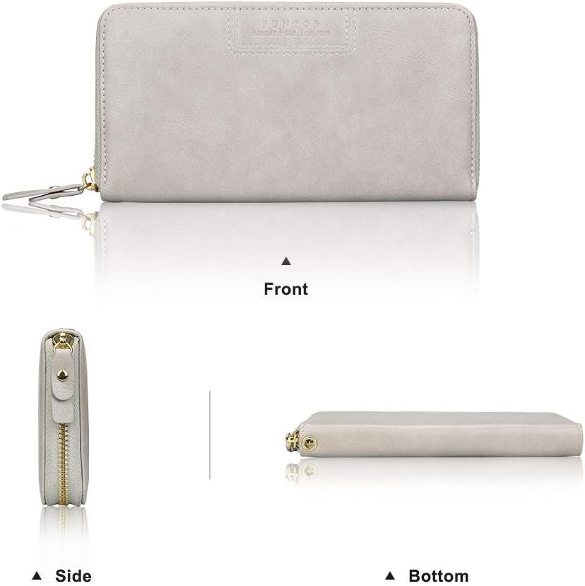 FT FUNTOR Wristlet Wallets for Women, Ladies PU Vegan Leather Clutch Wallet Zip around Phone Purse Card Holder Organizer - Image 4